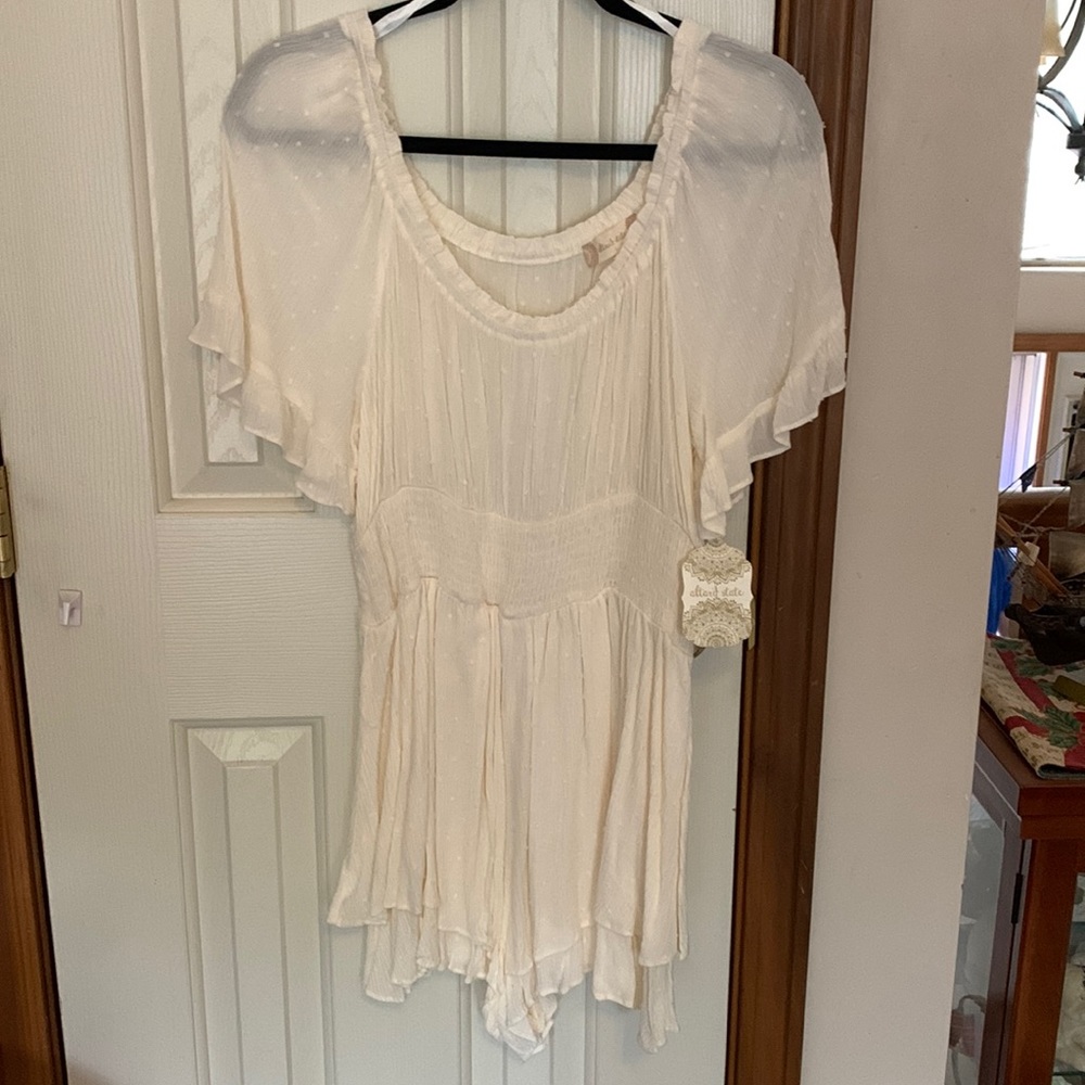 altar’d state, size large, cream colored romper